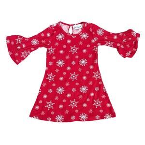 Rare Editions Red Snowflake Dress | 4T